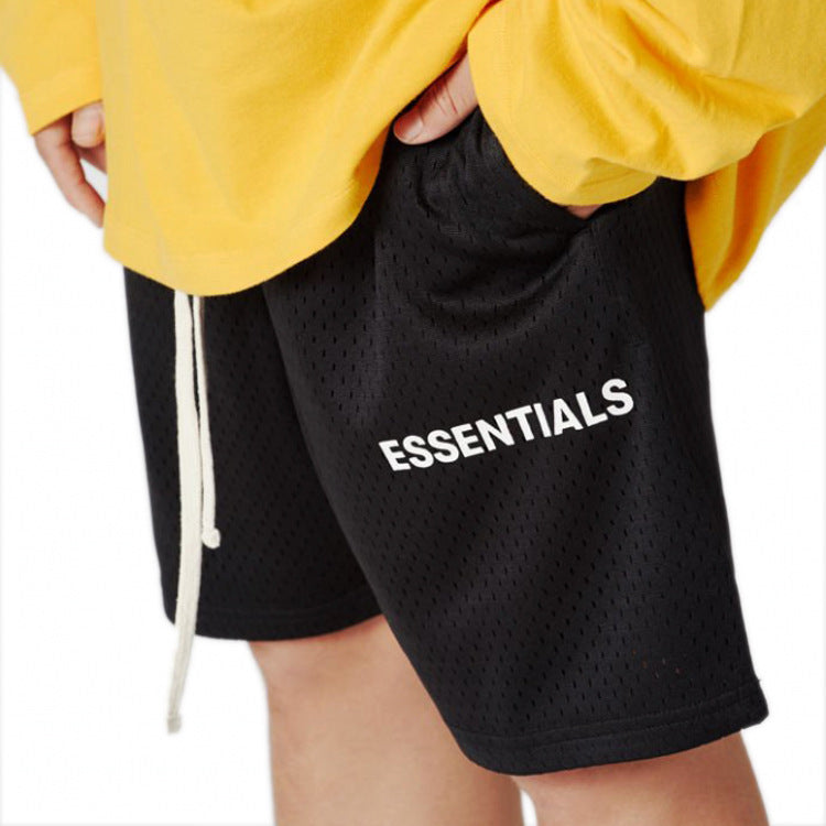 FOG FCA OF GOD Double Line ESSENTIALS Shorts Men's Mesh Fitness Quick Drying Trendy Brand Pentagram Pants