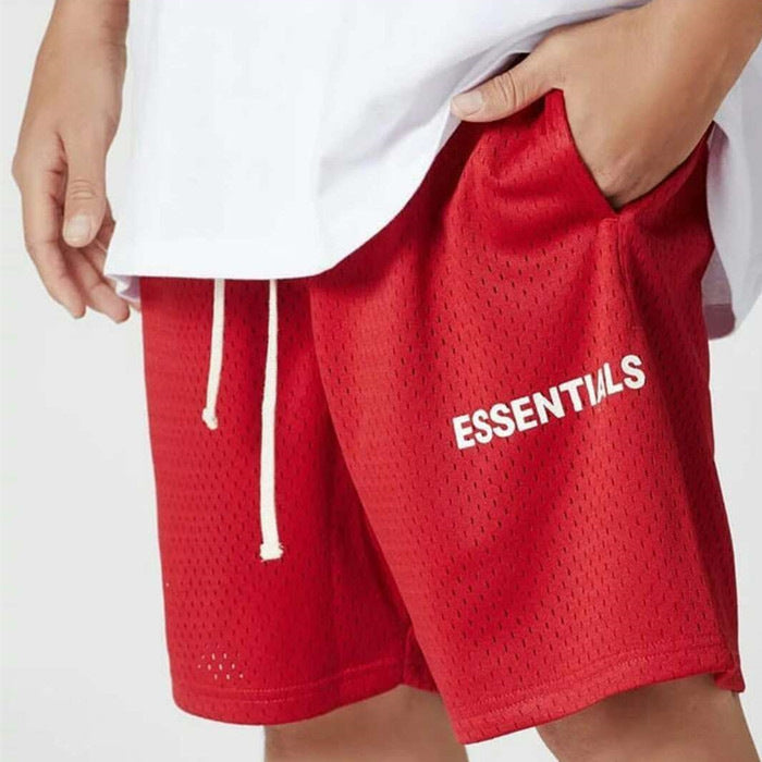 FOG FCA OF GOD Double Line ESSENTIALS Shorts Men's Mesh Fitness Quick Drying Trendy Brand Pentagram Pants