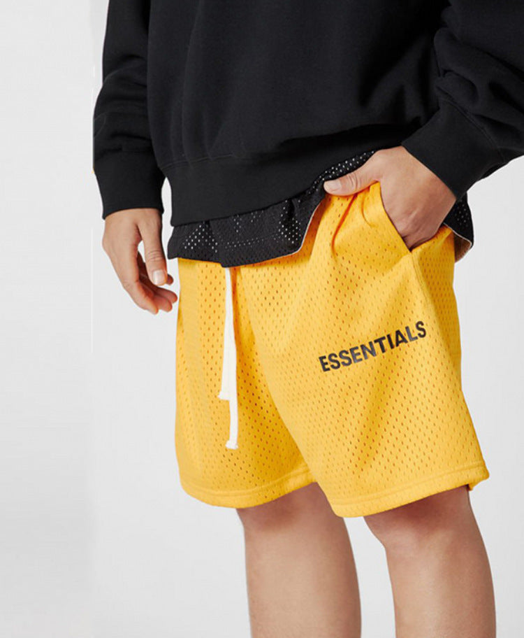 FOG FCA OF GOD Double Line ESSENTIALS Shorts Men's Mesh Fitness Quick Drying Trendy Brand Pentagram Pants