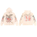 Vale Forever Cream Butterfly Graphic Hoodie