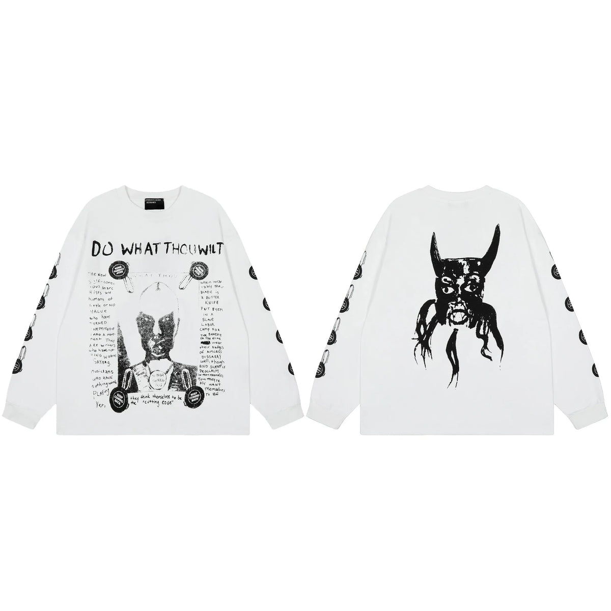 ERD “Do What Thou Wilt” Baphomet Long Sleeve T-Shirt — White