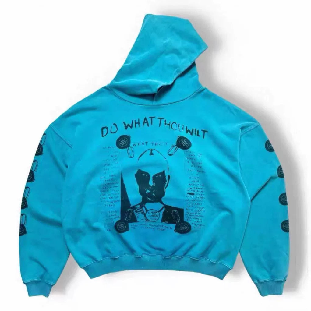 ERD Heavyweight Washed Hoodie - Retro Blue