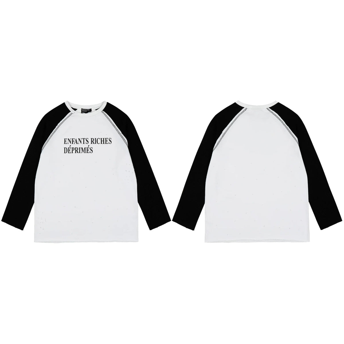 ERD Logo Raglan Long Sleeve T-Shirt — White/Black
