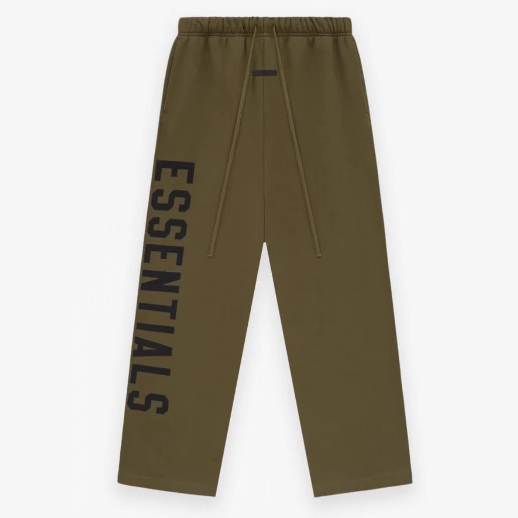 Essentials printed lace up mid waist American heavyweight straight leg casual pants