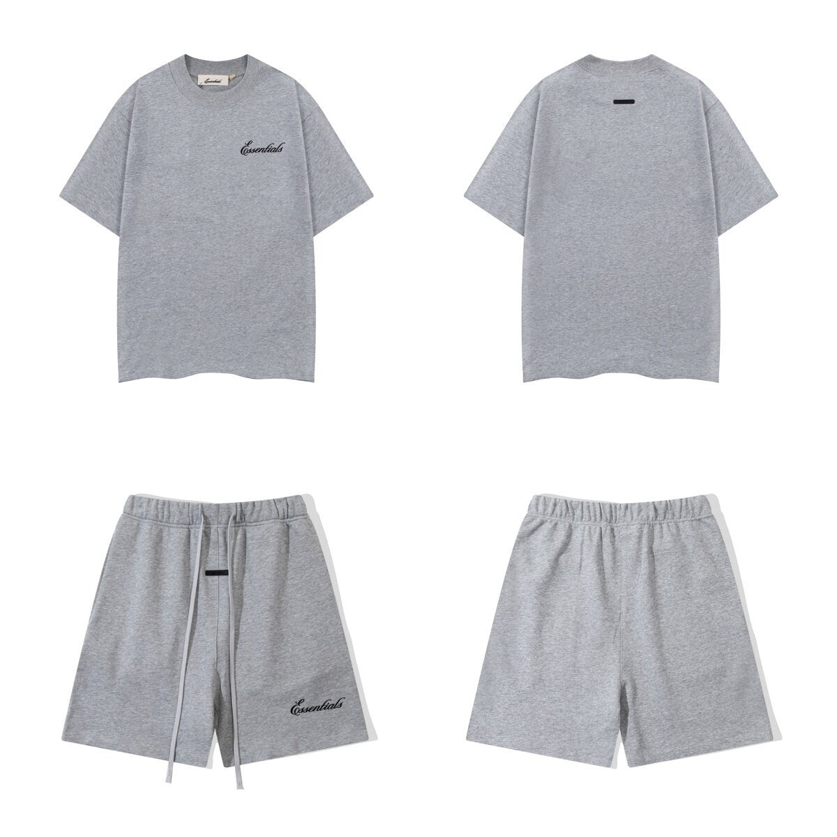 FOG Double Line ESSENTIALS Three Dimensional Letter Logo Printed Summer Loose Casual Short sleeved T-shirt Shorts Set