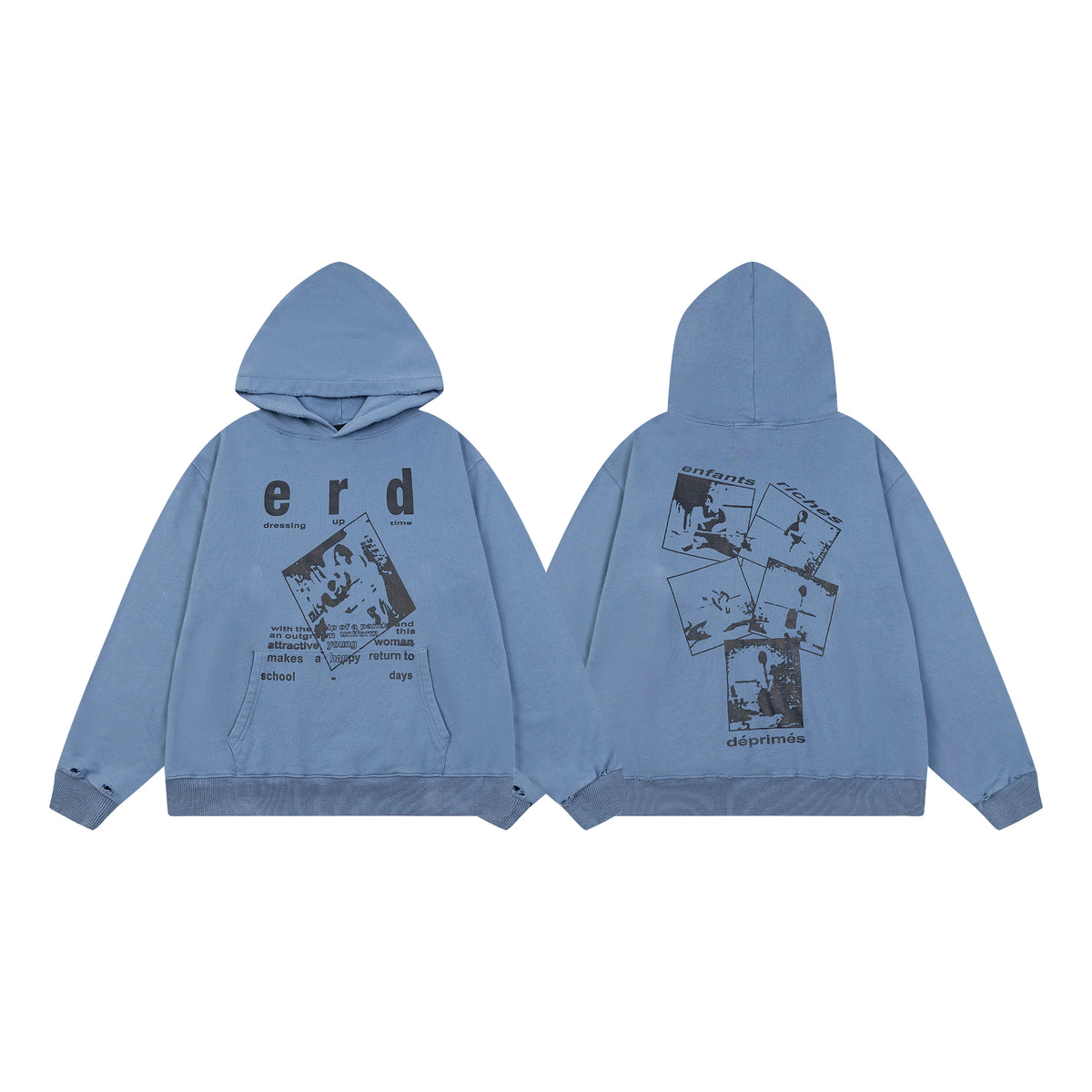 ERD “Dressing Up” Pullover Hoodie — Slate Blue