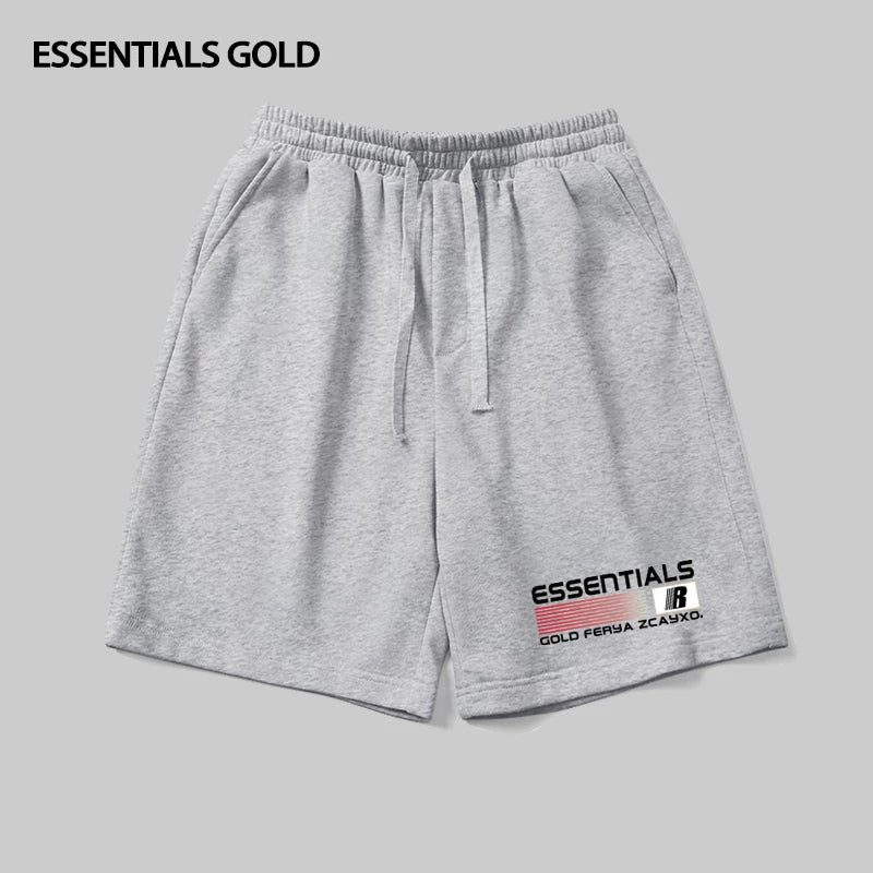 ESSENTIALS Creative Letter Printed Drawstring Sports Pentagram Pants for Men and Women Summer Trendy Brand Couple Wide Leg Shorts