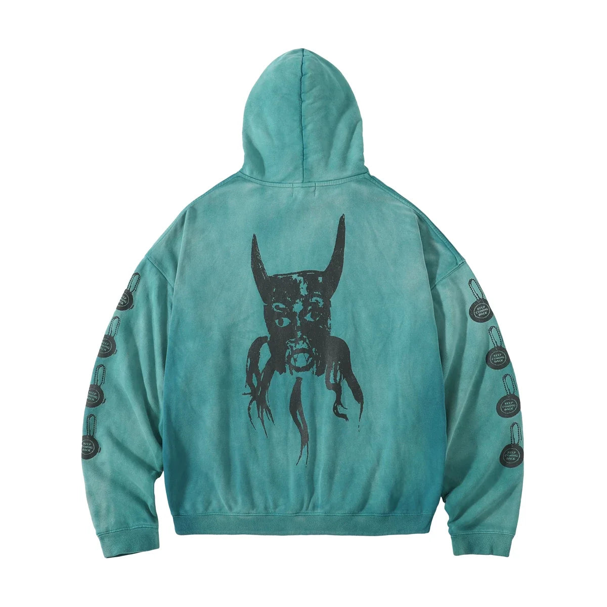 ERD 24SS Cracked Graphic Washed Hoodie - Blue