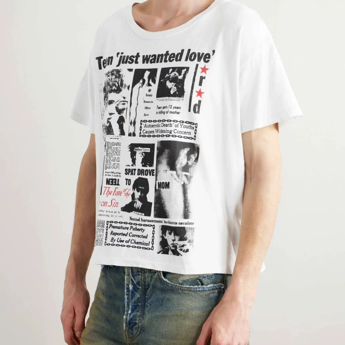ERD “Teen Just Wanted Love” Tabloid T-Shirt — White