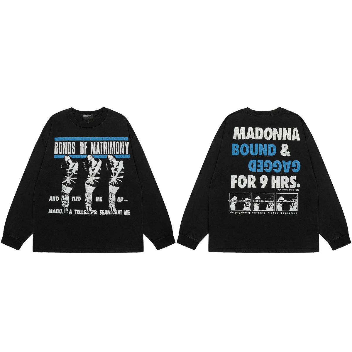 ERD “Bonds of Matrimony / Madonna Bound & Gagged” Long Sleeve T-Shirt — Black