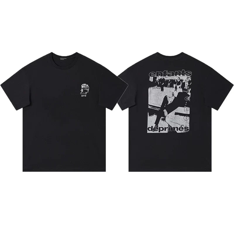 ERD “Riot” Masked Figure T-Shirt — Black