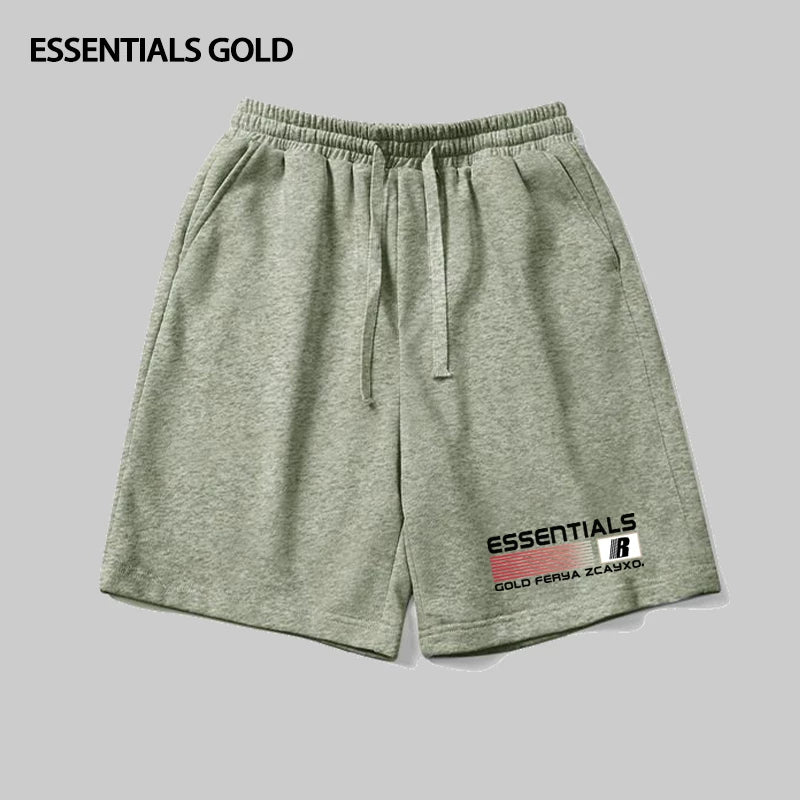 ESSENTIALS Creative Letter Printed Drawstring Sports Pentagram Pants for Men and Women Summer Trendy Brand Couple Wide Leg Shorts