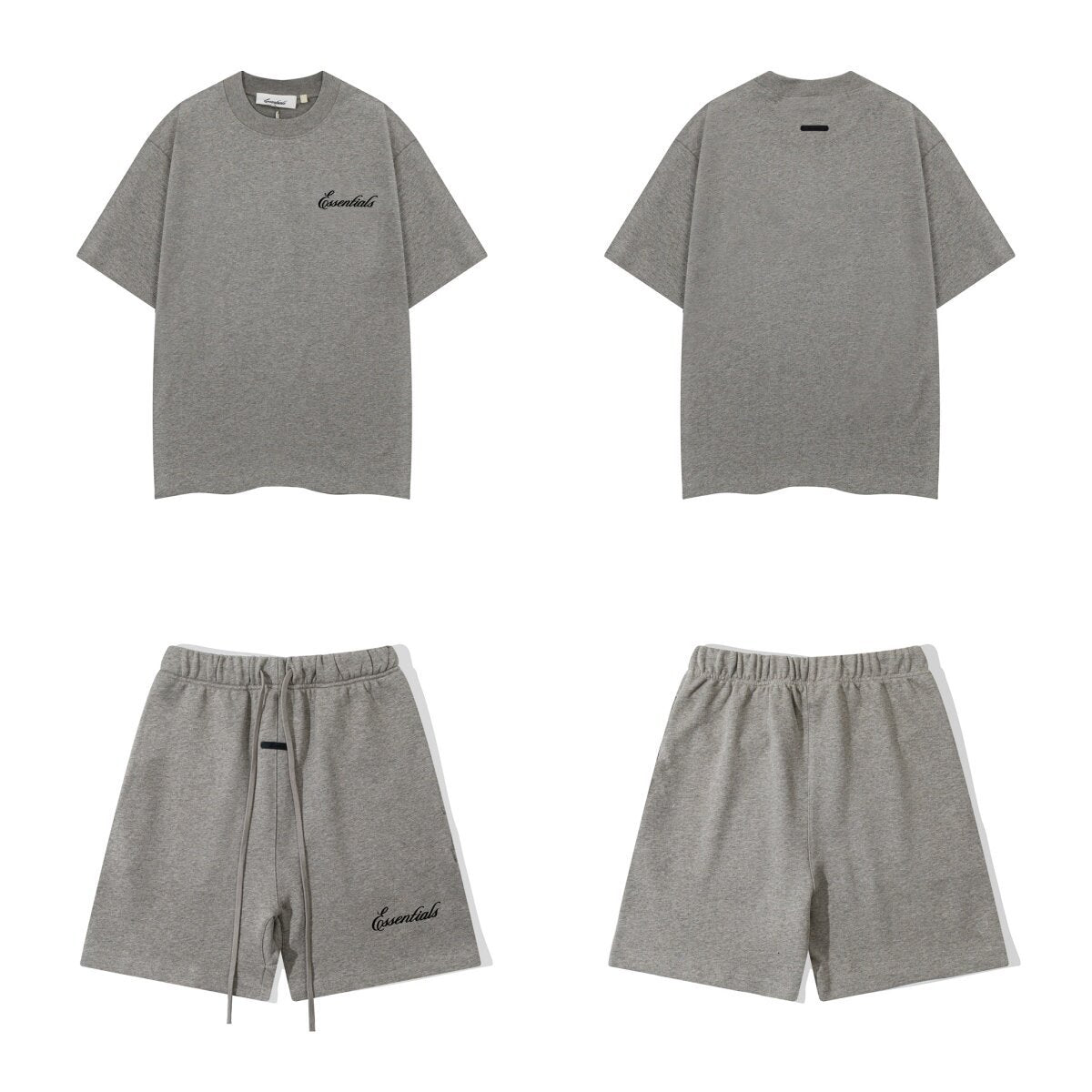 FOG Double Line ESSENTIALS Three Dimensional Letter Logo Printed Summer Loose Casual Short sleeved T-shirt Shorts Set