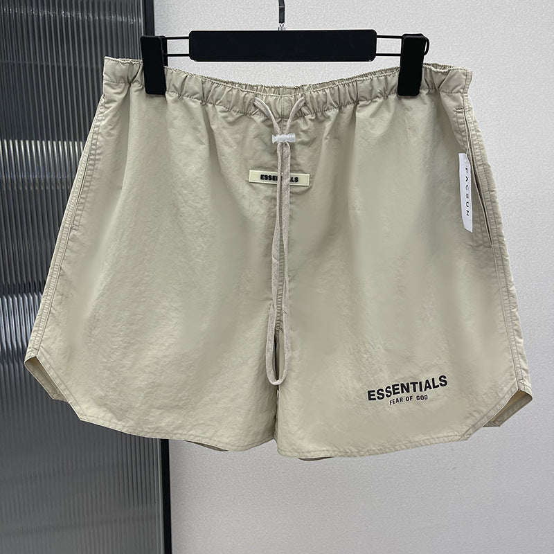 FOG woven shorts ESSENTIALS American reflective letter men's and women's high street casual plus velvet sports five quarter pants