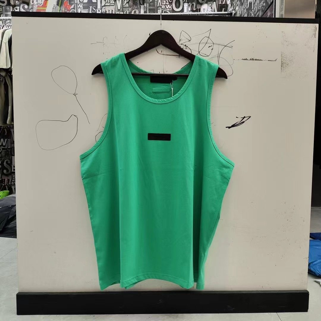 FEAR OF GOD ESSENTIALS 24SS Front Logo Sleeveless Shirt High Street Loose Men's and Women's Tank Top Sweatshirt Summer