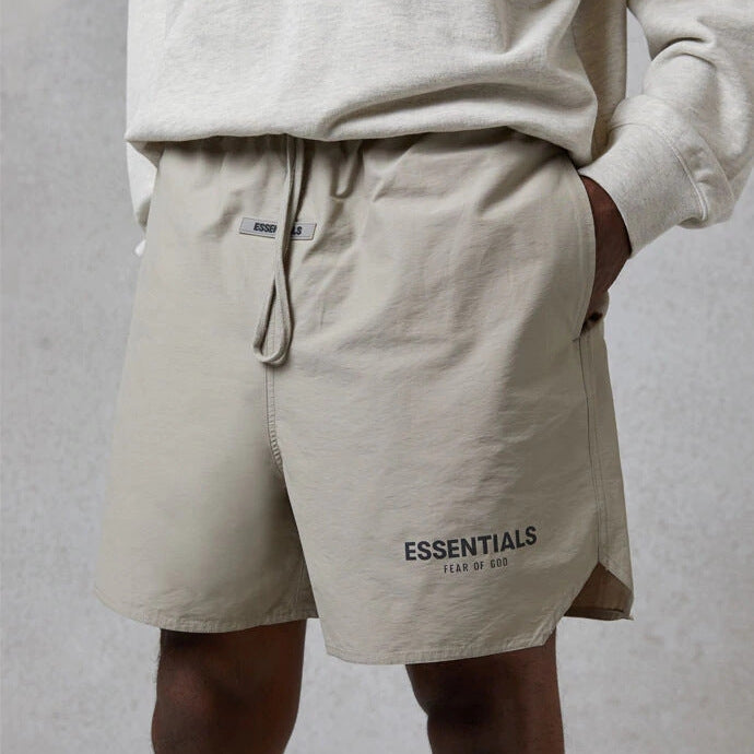 FOG woven shorts ESSENTIALS American reflective letter men's and women's high street casual plus velvet sports five quarter pants
