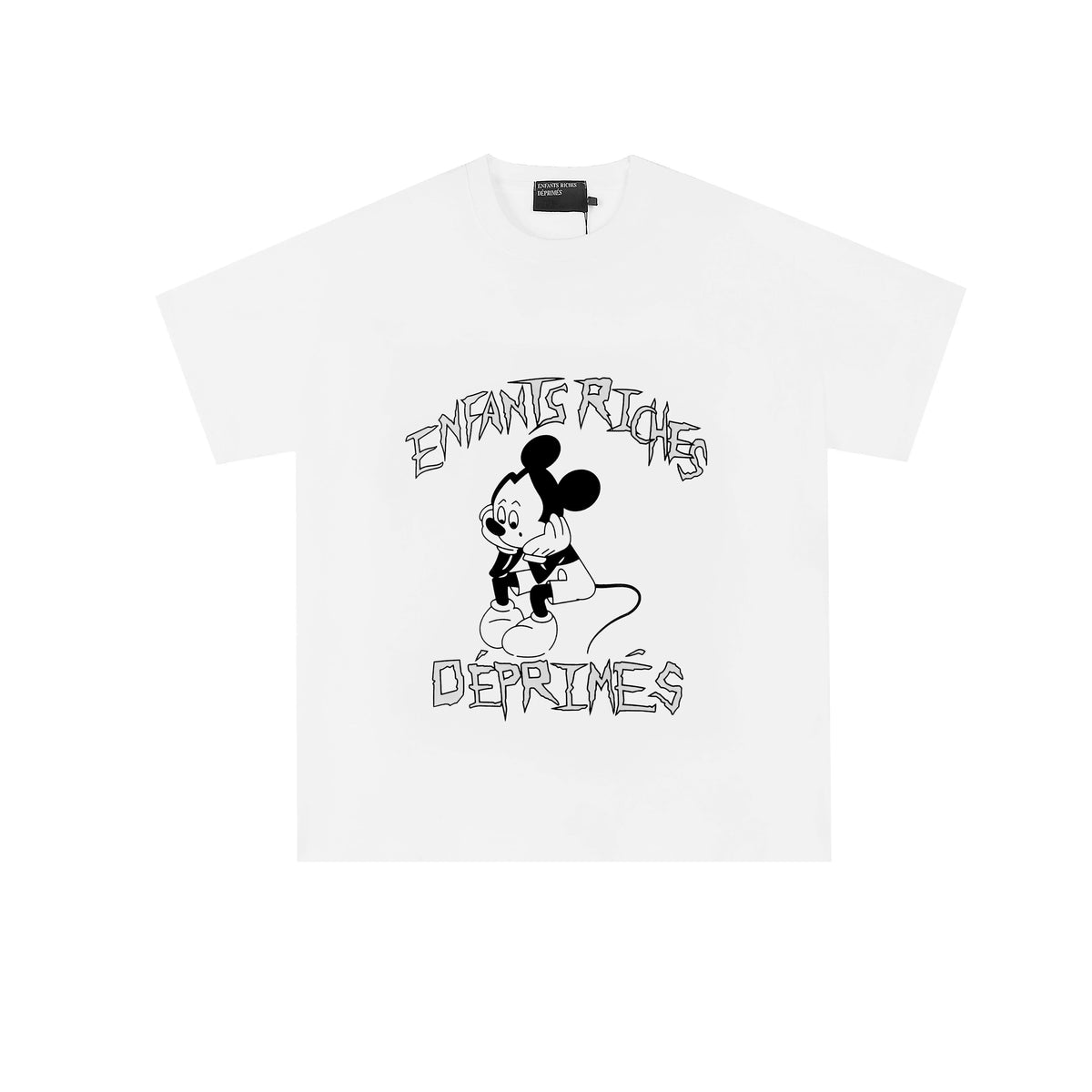 ERD “Depressed Mickey” Arc Logo T-Shirt — White