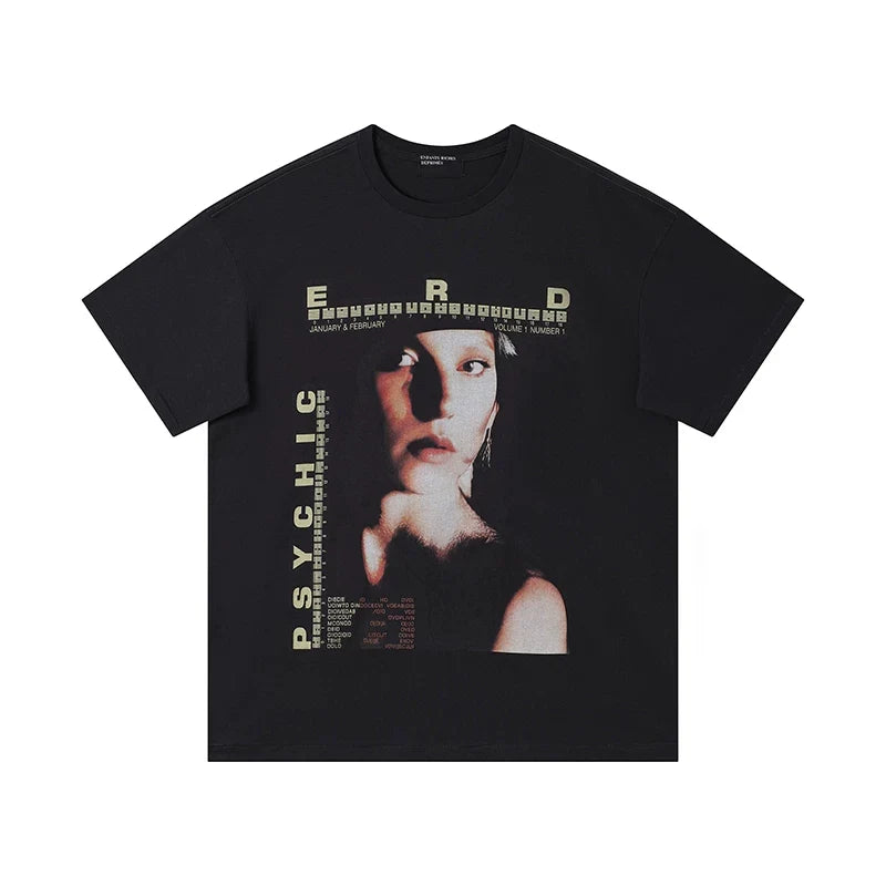 ERD “Psychic” Magazine Cover Portrait T-Shirt — Black