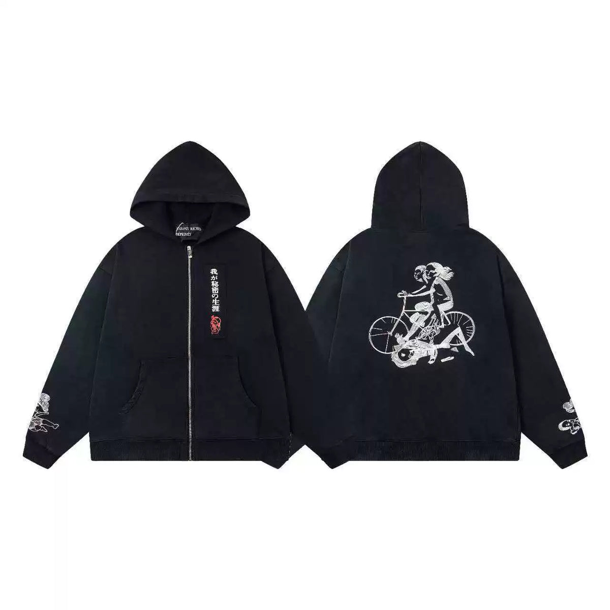 ERD 「我が秘密の生涯」 Graphic Pullover Hoodie — Washed Black