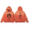 ERD “Auto-Destructive Art” Graphic Zip-Up Hoodie — Washed Orange