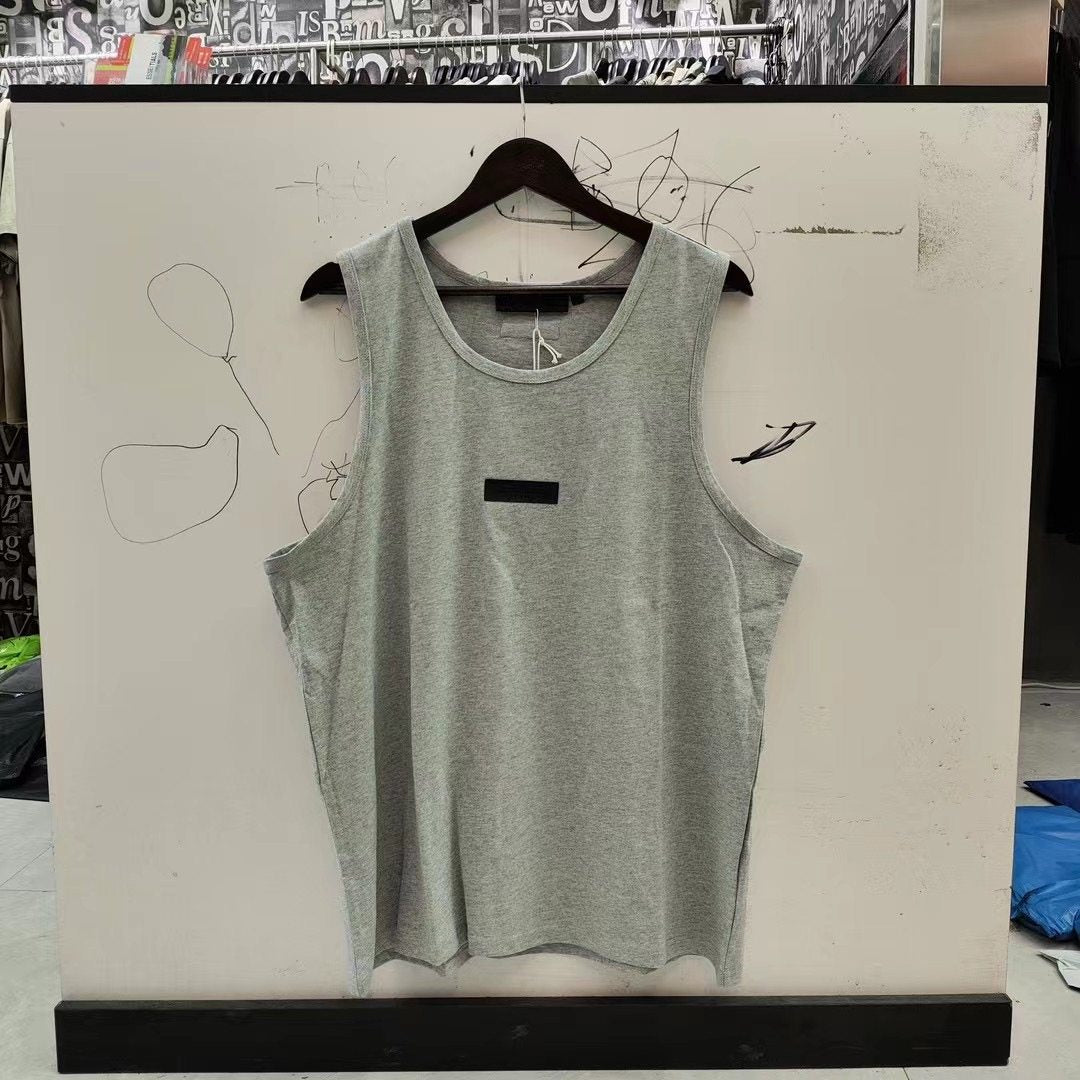 FEAR OF GOD ESSENTIALS 24SS Front Logo Sleeveless Shirt High Street Loose Men's and Women's Tank Top Sweatshirt Summer