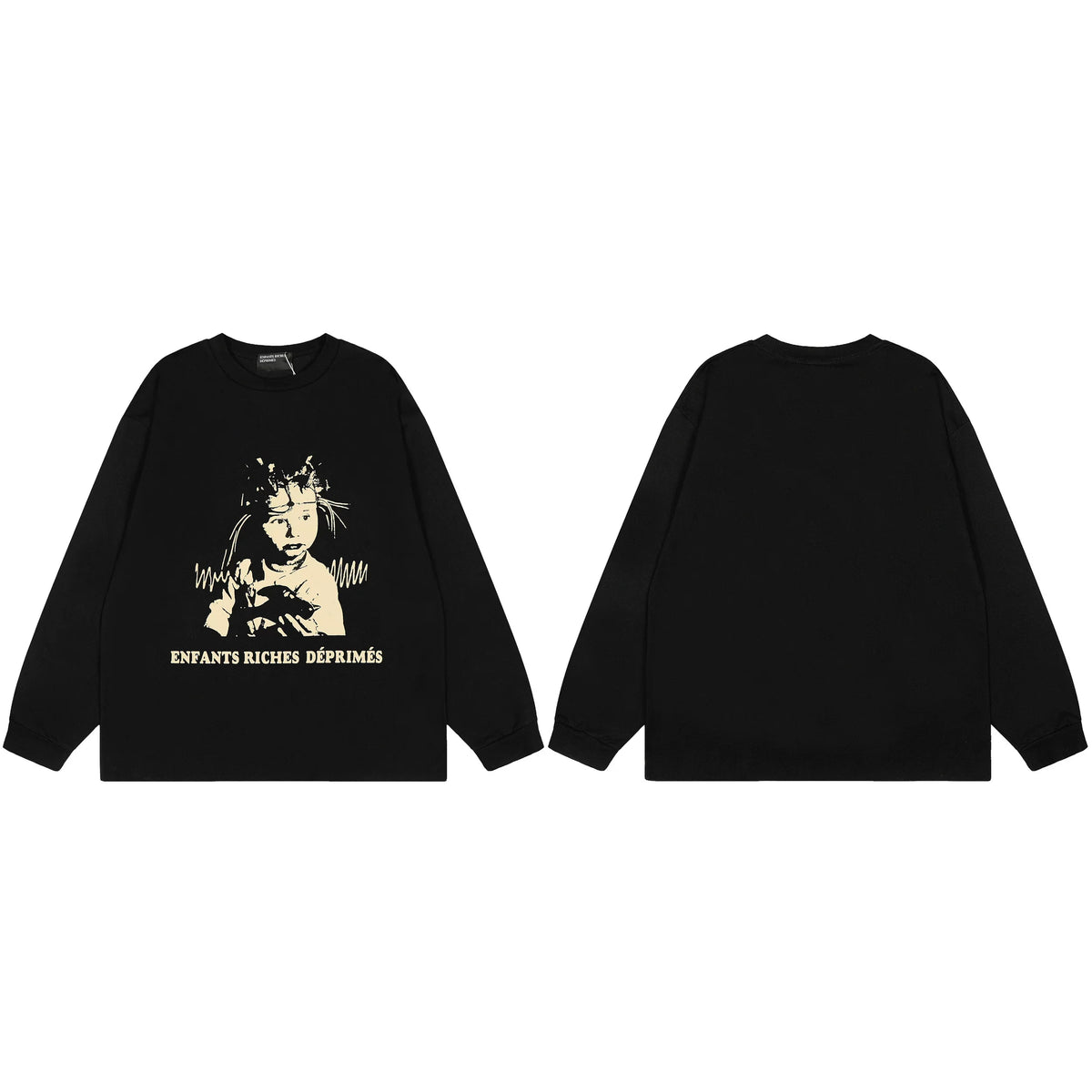 ERD “Distressed Child” Long Sleeve T-Shirt — Black
