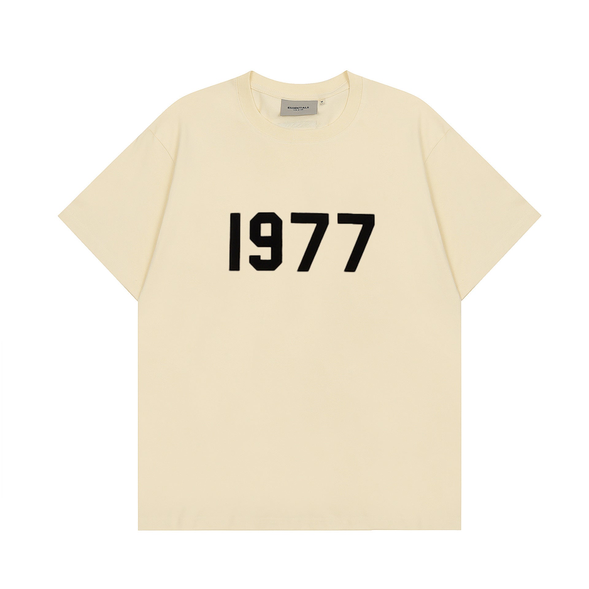 Cross border short sleeved T-shirt 1977 printed ESSENTIALS trendy brand pure cotton T-shirt set for men and women's sports wholesale in stock