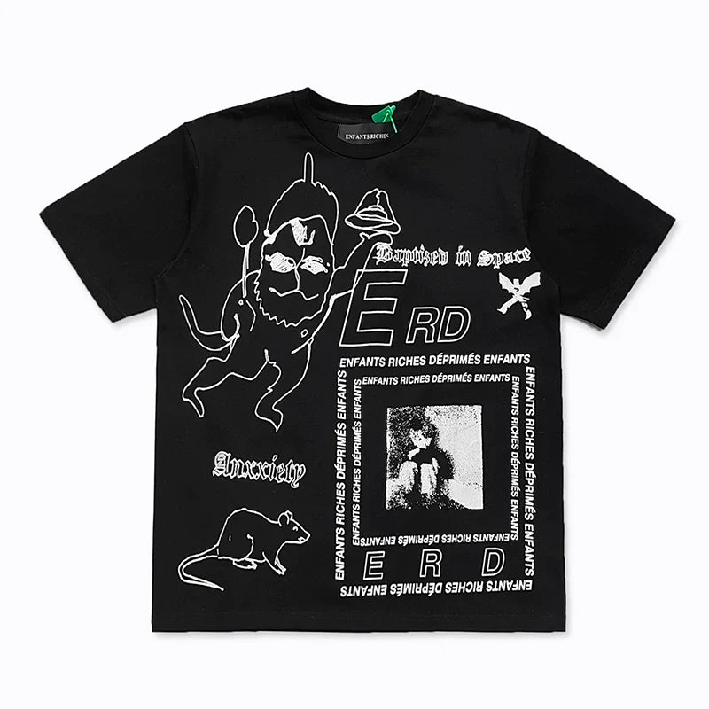 ERD “Baptized in Space” Collage T-Shirt — Black