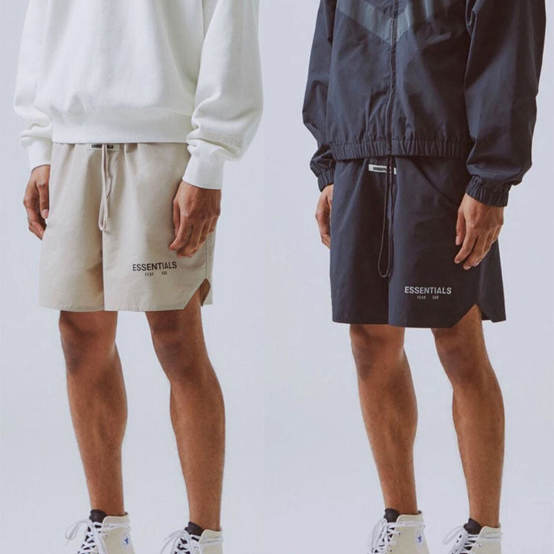 ESSENTIALSZONE Summer Nylon Thin Shorts Reflective Unisex Couple Pentagram Pants Trendy Brand