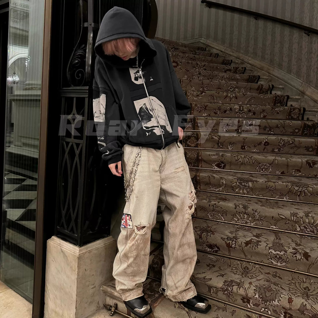 ERD 24SS Madonna Zip-Up Hoodie — Washed Black