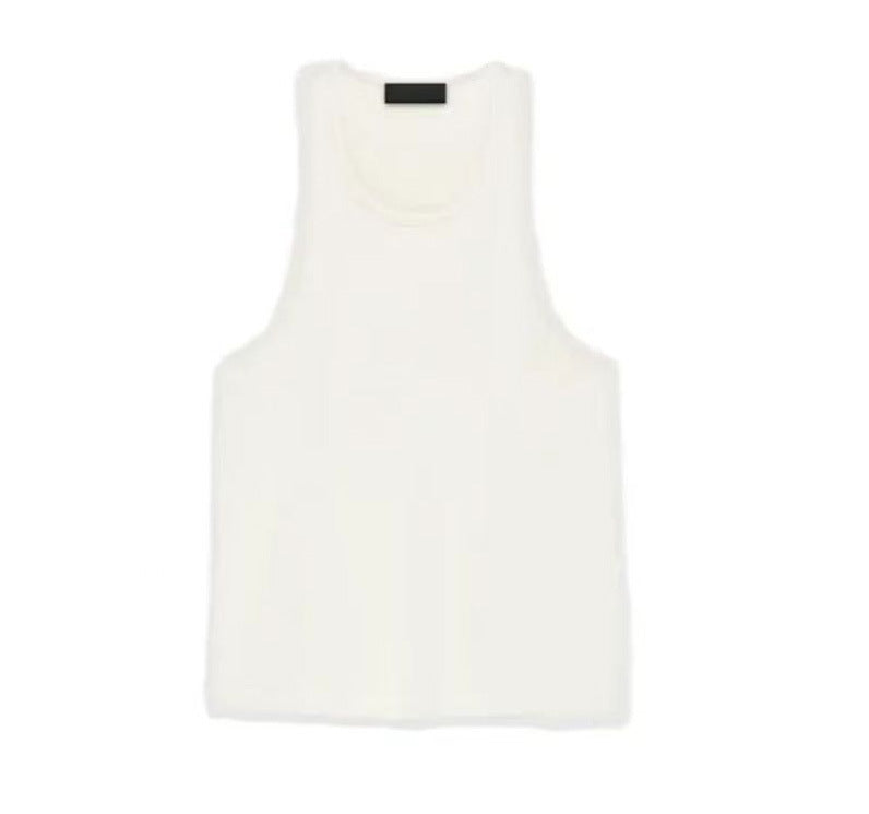 ESSENTIALS New Stacked Bottom Shirt Trendy Brand Solid Color Sleeveless Tank Top Couple Men's and Women's Couple's T-shirt