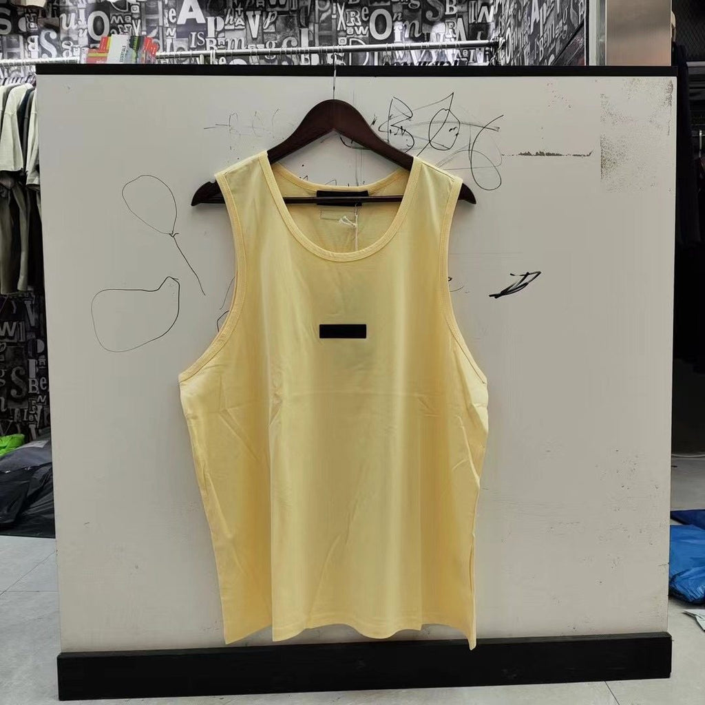 FEAR OF GOD ESSENTIALS 24SS Front Logo Sleeveless Shirt High Street Loose Men's and Women's Tank Top Sweatshirt Summer