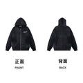 ERD Minimal Logo Zip-Up Hoodie — Washed Black