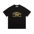 Cross border trendy brand FOG double line ESSENTIALS three-dimensional letter printed short sleeved T-shirt for men and women loose suit trend