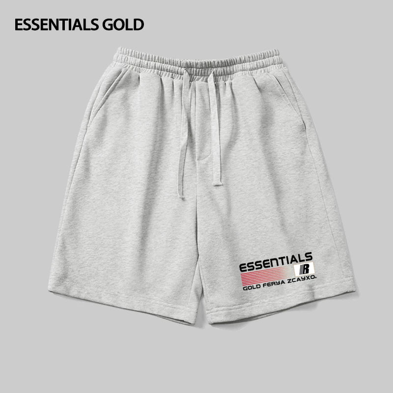ESSENTIALS Creative Letter Printed Drawstring Sports Pentagram Pants for Men and Women Summer Trendy Brand Couple Wide Leg Shorts
