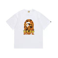 BAPE Style Flame & Logo Ape Head Short-Sleeve Tee - White