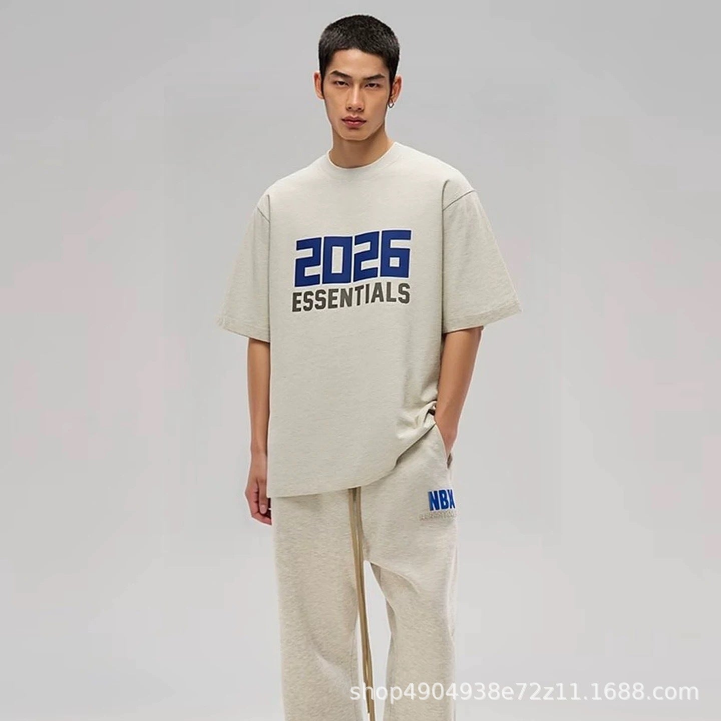 ESSENTIALS26ss New American High Street Sports and Leisure Short sleeved T-shirt for Men's Trendy Versatile Brand Summer