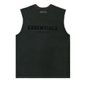 ESSENTIALS HHH American Trendy Brand Plush Basic Sleeveless FOG Summer T-shirt Loose High Street Bottom Shirt for Men