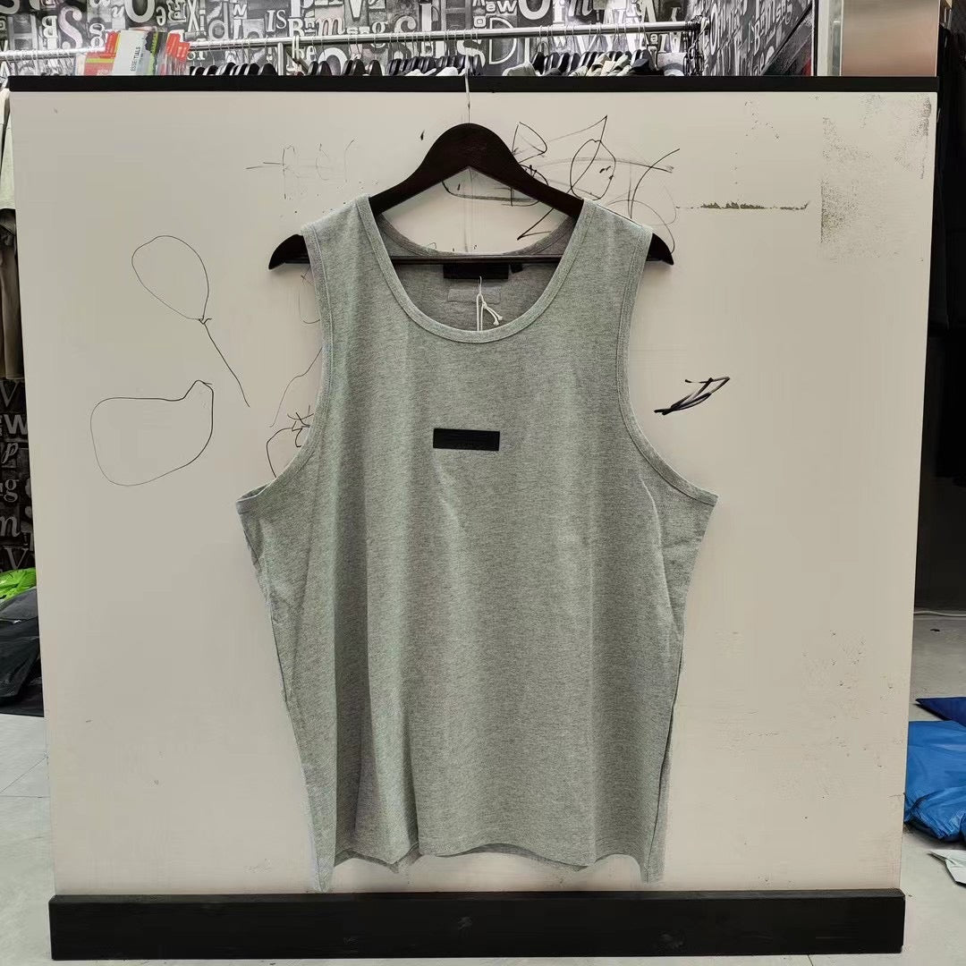 FEAR OF GOD ESSENTIALS 24SS Front Logo Sleeveless Shirt High Street Loose Men's and Women's Tank Top Sweatshirt Summer