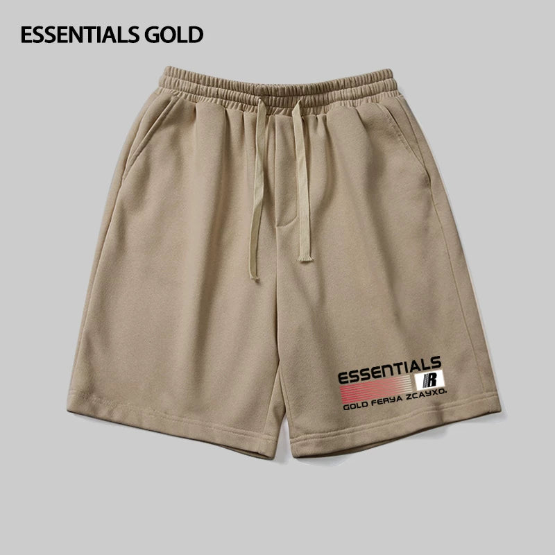 ESSENTIALS Creative Letter Printed Drawstring Sports Pentagram Pants for Men and Women Summer Trendy Brand Couple Wide Leg Shorts
