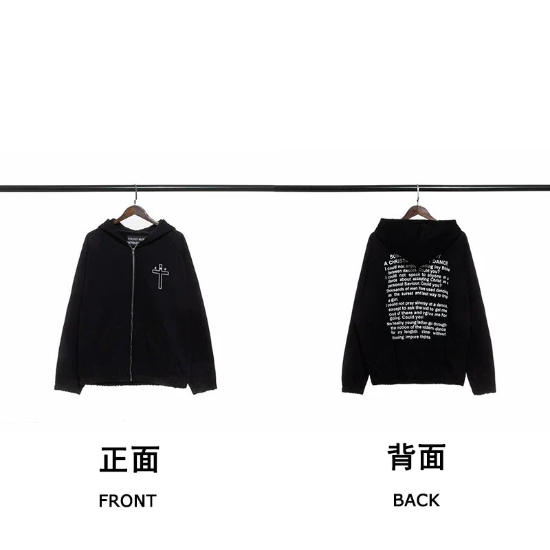 ERD Christian at the Dance Graphic Zip-Up Hoodie — Black