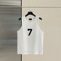 Fog base shirt vest front and back numbers 7 plush loose high street casual shoulder fashion brand summer cotton sleeveless men
