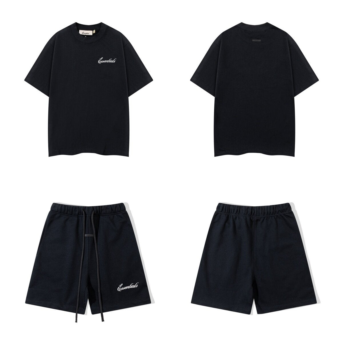 FOG Double Line ESSENTIALS Three Dimensional Letter Logo Printed Summer Loose Casual Short sleeved T-shirt Shorts Set
