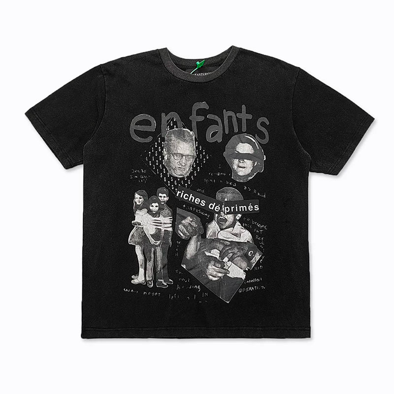 ERD “Collage” Vintage Wash T-Shirt — Black