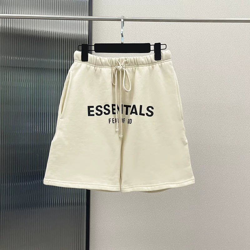 New ESSENTIALS ZONE Double Line Five Part Pants FOG American Trendy Brand Loose High Street Shorts for Men and Women Couples