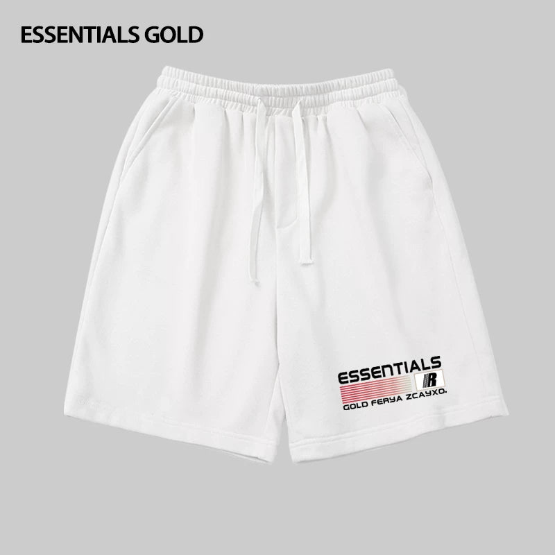 ESSENTIALS Creative Letter Printed Drawstring Sports Pentagram Pants for Men and Women Summer Trendy Brand Couple Wide Leg Shorts