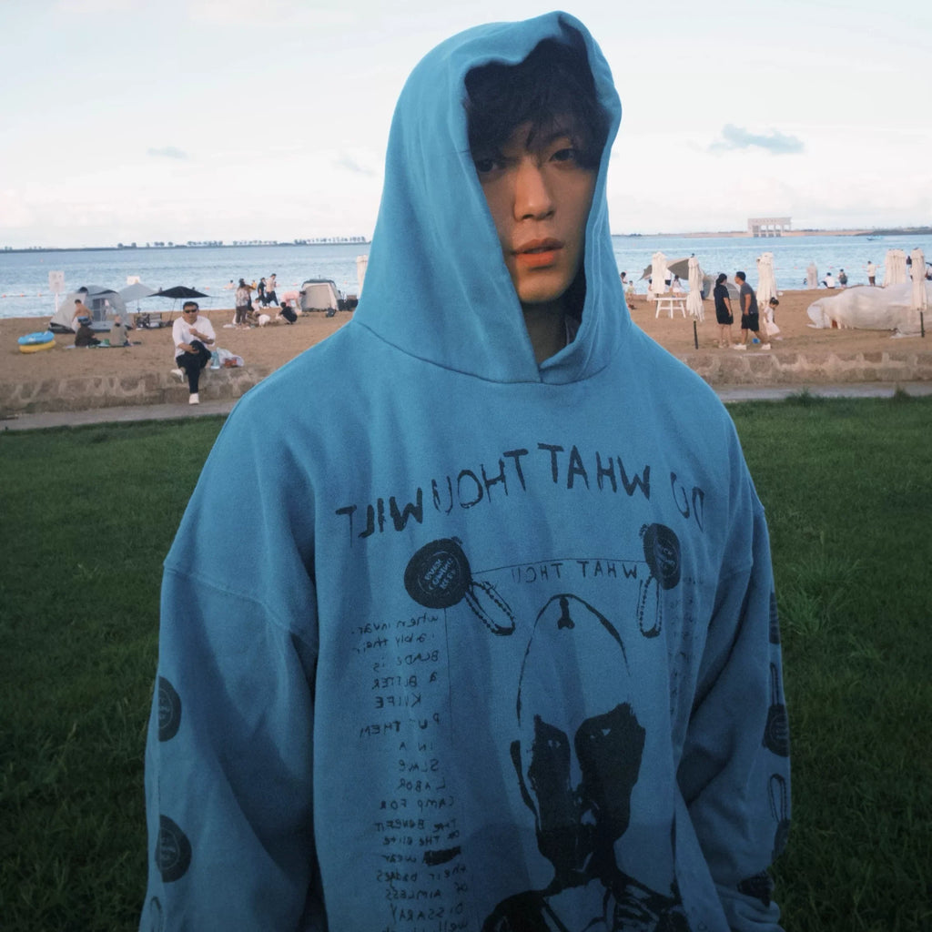 ERD Heavyweight Washed Hoodie - Retro Blue