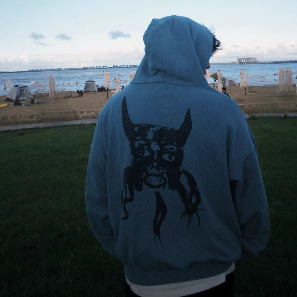 ERD Heavyweight Washed Hoodie - Retro Blue