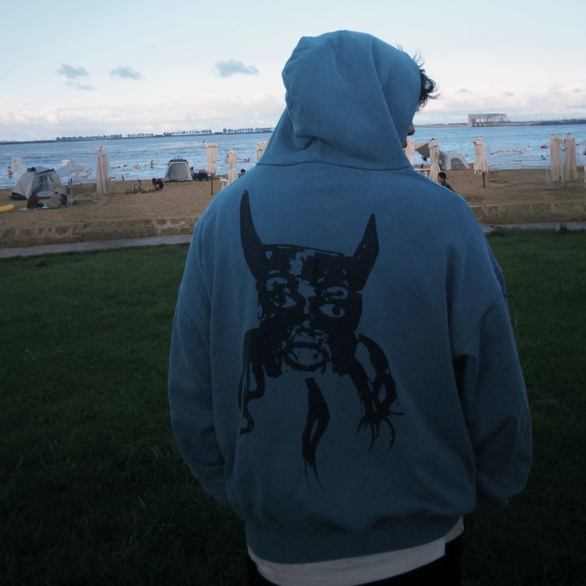 ERD Heavyweight Washed Hoodie - Retro Blue