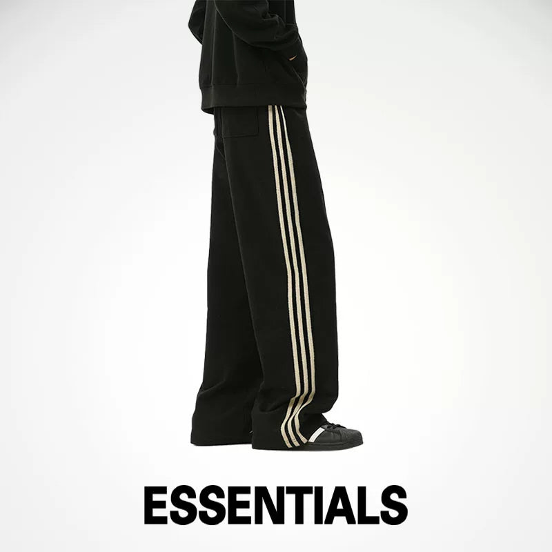 ESSENTIALS official straight leg sweatpants men's and women's autumn and winter trendy brand FOG double line three bar casual sports pants